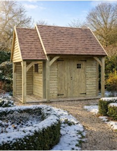 Abri de jardin Cottage avec avancée et annexe abri vélo