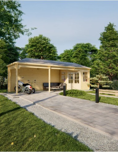 Abri de jardin en bois 790 x 250 cm - 44 mm - ±18 m2