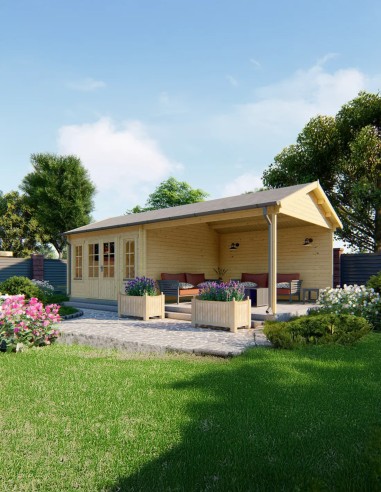 Abri de jardin - Chalet en bois 800 x 400 cm - 44 mm - ±29 m2