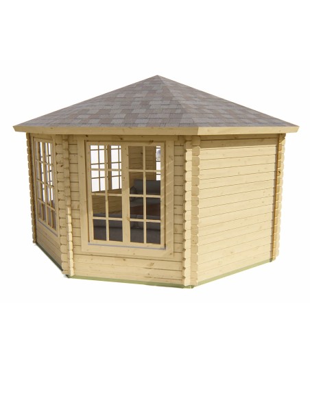 Maison de jardin octogonale 418 x 418 cm - 44 mm - ±13 m2