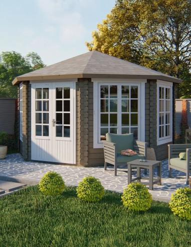 Maison de jardin octogonale 418 x 418 cm - 44 mm - ±13 m2