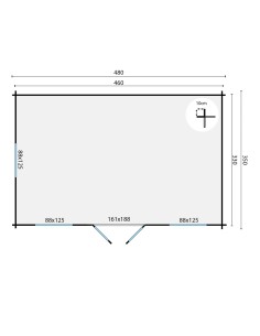 Hout tuinhuisje Zaventem 480 x 350 cm - 40 mm - ±15 m2 2