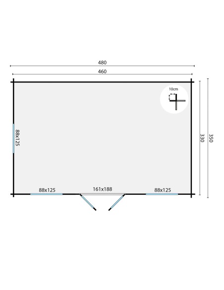 Hout tuinhuisje Zaventem 480 x 350 cm - 40 mm - ±15 m2