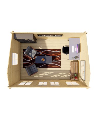 Abri de jardin bois Zaventem 480 x 350 cm - 40 mm - ±15 m2