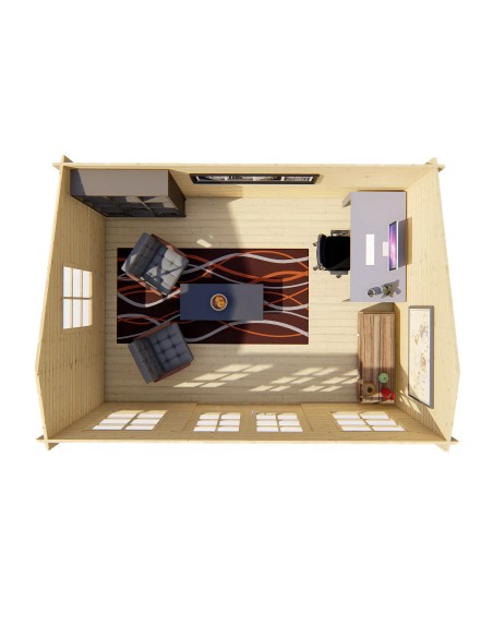 Abri de jardin bois Zaventem 480 x 350 cm - 40 mm - ±15 m2