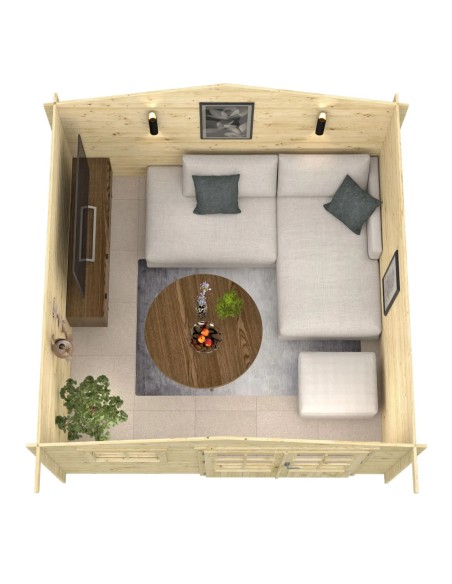 Abri de jardin Veltem 360 x 360 cm - 28 mm - ±11 m2