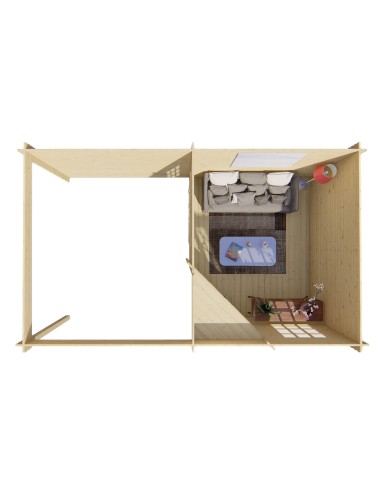 Tuinkast plat dak 500 x300 cm - 28 mm - ±13 m2