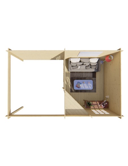 Tuinkast plat dak 500 x300 cm - 28 mm - ±13 m2