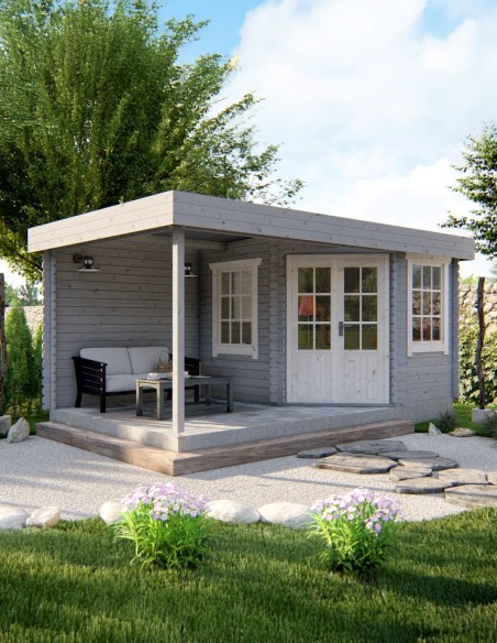 Cabane de jardin à toit plat 500 x300 cm - 28 mm - ±13 m2