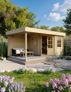 Cabane de jardin à toit plat 500 x300 cm - 28 mm - ±13 m2