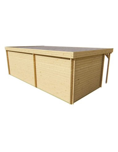 Tuinhuisje met grote overkapping 700 x 400 cm - 40 mm - ±24 m2