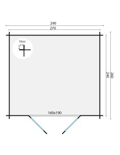 Petit abri de jardin en bois Zaventem 290 x 260 cm - 28 mm - ±6 m2 2