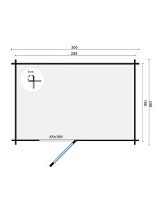Abri en bois à toit plat Bruxelles 300 x 200 cm - 19 mm - ±5 m2 2