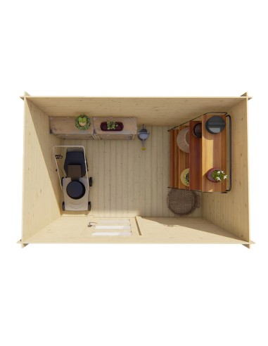 Blokhut met overkapping Brussel 300 x 200 cm - 19 mm - ±5 m2