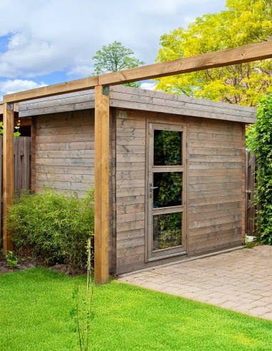 Abri en bois à toit plat Bruxelles 300 x 200 cm - 19 mm - ±5 m2