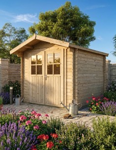 Abri de jardin carré 260 x 260 cm - 28 mm - ±6 m2