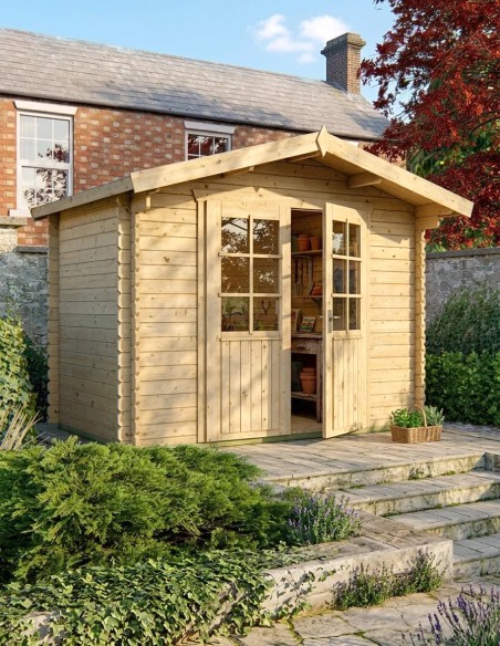 Tuinhuisje met dubbele glazen deur 295 x 200 cm - 28 mm - ±5 m2