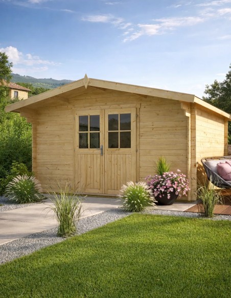 Abri de jardin Peutie 400 x 400 cm - 34 mm - ±14 m2