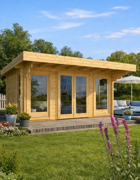 Tuinhuisje veranda 435 x 350 cm - 44 mm - ±13 m2