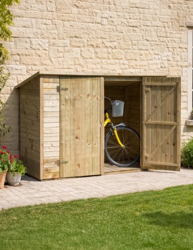 Houten fietsenstallingen