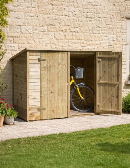 Houten fietsenstallingen