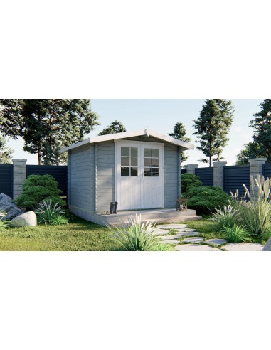 Petit abri jardin avec double porte vitrée 300 x 250 cm - 28 mm - ±6 m2