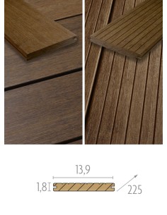 Terrasplanken lichte bamboe thermisch behandeld 18 x 139 mm 2