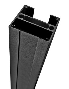 Latte de finition en aluminium noir pour poteau rainuré 28 et 52 mm