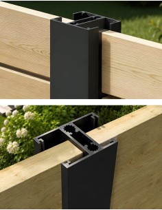 Sleufpaal aluminium zwart 28/52 mm – 270 cm | Otiva