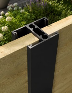Sleufpaal aluminium zwart 28/52 mm – 270 cm | Otiva 2