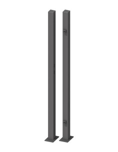 Poteaux acier 80 × 80 mm pour porte de jardin, kit de 2 2