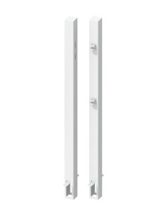 Poteaux acier portillon 85 cm blanc | à bétonner ou à visser 2