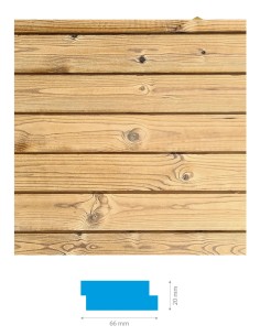 Bardage Z pin Thermowood 20 × 66 mm, lame étroite | Otiva 2
