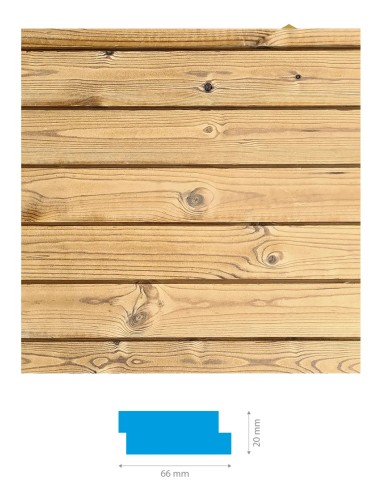 Z-gevelbekleding in thermowood 20 × 66 mm