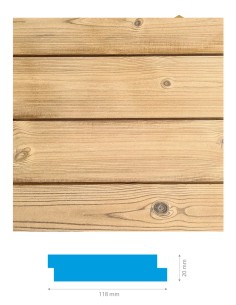 Bardage Z Thermowood 20 × 118 mm, 390 et 420 cm | Otiva 2