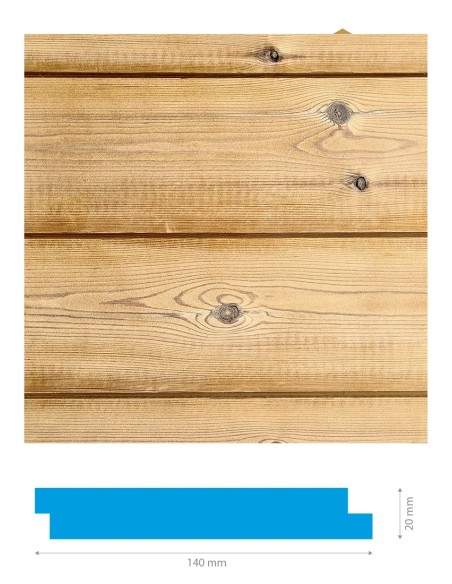 Z-gevelbekleding in thermowood 20 × 140 mm