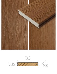 Terrasplank in houtcomposiet Fiberdeck Teak 22,5 x 138 mm 2