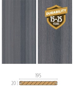 Omkeerbare terrasplanken houtcomposiet grey Platinum 20 x 195 mm