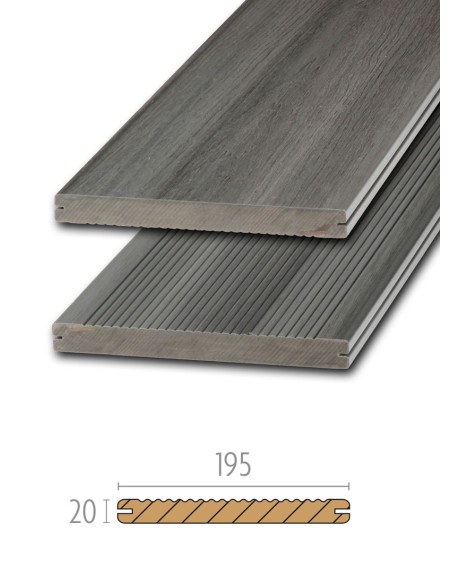 Terrasse et planches en composite Platinum gris