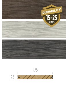 Terrasplank houtcomposiet 23 x 195 mm Prestige te clipsen