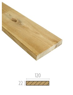 Terrasplank in Europese robinia 22 x 120 mm, te schroeven 2