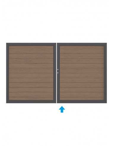 Portail double battant en bois composite sur mesure
