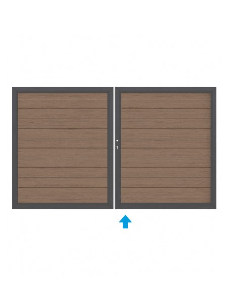 Portail double battant en bois composite sur mesure