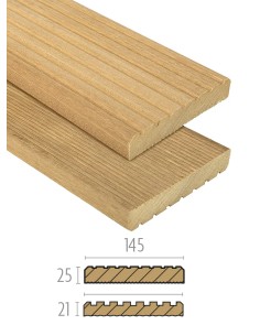 Bangkirai plank 21 of 25 x 145 mm om te schroeven, gegroefd