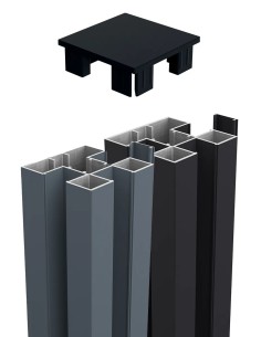 Poteau aluminium Boston intermédiaire/fin 75 mm | Otiva