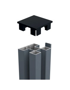 Poteau aluminium Boston intermédiaire/fin 75 mm | Otiva 2