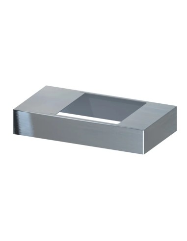 Inox afdekkap voor paalvoet 17 x 9 cm