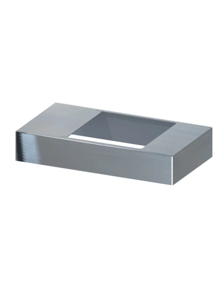Inox afdekkap voor paalvoet 17 x 9 cm
