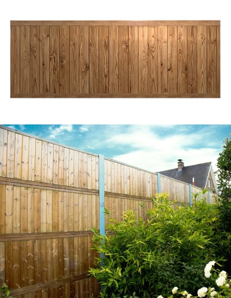 Palissade de jardin anti-bruit en pin imprégné 85 x 235 cm