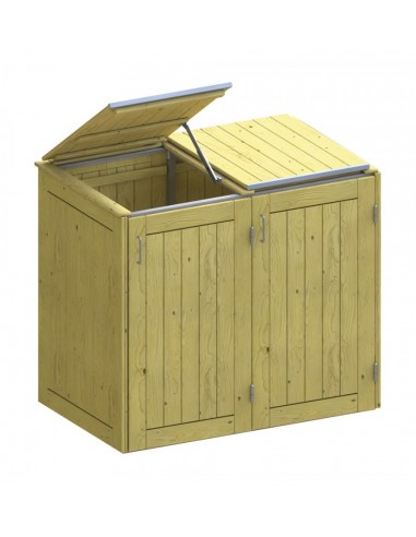 Klapdeksel Inox voor vuilniskoffer